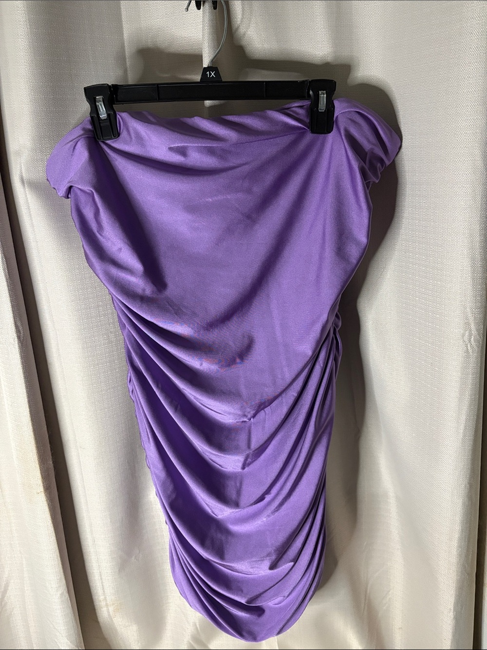 B Darlin Lavender Strapless Ruched Cocktail Dress